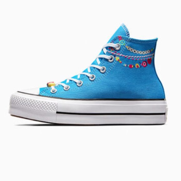 Converse High Top Chuck Taylor All Star Lift Platform Embroidered Bracel… - Picture 1 of 9